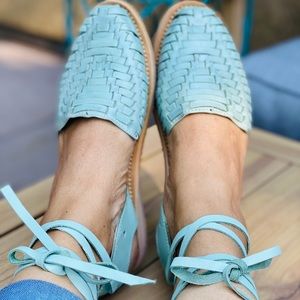 Aqua blue huaraches
